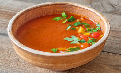 Portion of gazpacho