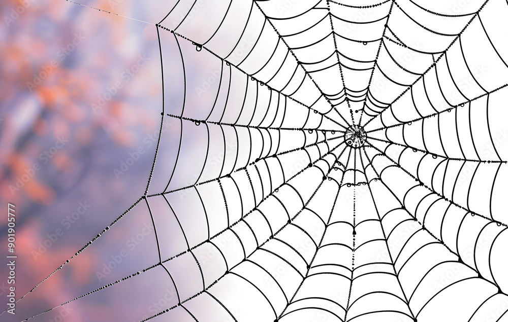 Poster spider web element halloween. spider frame border design template