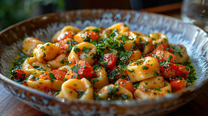 P late of tortellini with roasted tomato pesto healthy