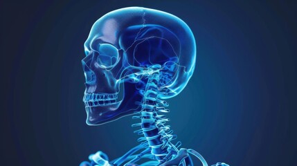 human skeleton, isolated 3D hologram.