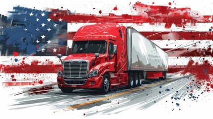 Freight transportation across the United States of America. The concept of cargo transportation.