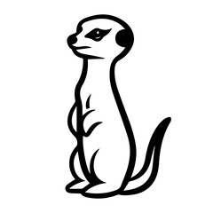 Meerkat icon or modern line symbol. Vector line art and icon design with bold outline. Black and white Pixel Perfect minimalistic symbol isolated white background. Silhouette simple thin sign