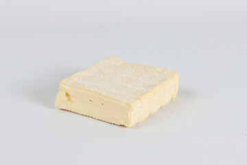 French cheese isolated en white background 