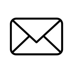 Email icon or modern line symbol. Vector line art and icon design with bold outline. Black and white Pixel Perfect minimalistic symbol isolated white background. Silhouette simple thin sign
