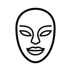Mask icon or modern line symbol. Vector line art and icon design with bold outline. Black and white Pixel Perfect minimalistic symbol isolated white background. Silhouette simple thin sign