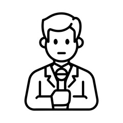Reporter icon or modern line symbol. Vector line art and icon design with bold outline. Black and white Pixel Perfect minimalistic symbol isolated white background. Silhouette simple thin sign
