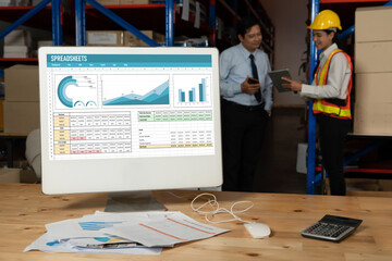 Spreadsheet document information financial startup concept. data and graphs in spreadsheet documents for online analysis project dashboard accounting digital snugly
