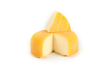hard cheese isolated on white 