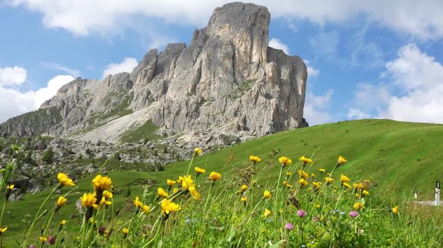 landscape of the mountains during Sunset Cover by clouds. Oragena dn blue colors