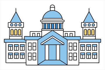 Georgia state buildings color art vector