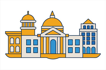 Georgia state buildings color art vector