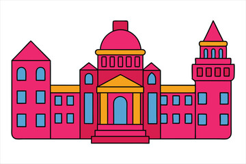 Georgia state buildings color art vector