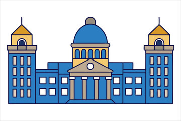 Georgia state buildings color art vector