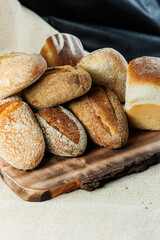 Freshly baked rye bread on a mixture of whole grain, rye and wheat flour. Fresh homemade bread. Craft pastries