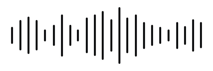 Sound wave icon. Music wave icon. Sound , audio wave or sound wave line art vector icon for music apps and websites. simple black icon on white background. Vector illustration. Eps file 150.