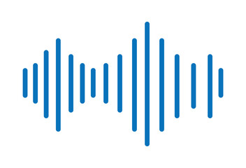 Sound wave symbol. Sound record icon. sound technology icon blue vector. Vector icon of sound wave, Vector blue icon on white background. Vector illustration. Eps file 155.
