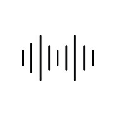 Sound wave symbol. Sound record icon. sound technology icon black vector. Vector icon of sound wave, Vector black icon on white background. Vector illustration. Eps file 158.
