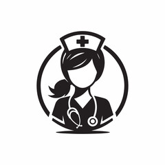 Nurse icon cartoon vector illustration nurse mascot logo