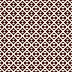 Geometric seamless pattern. Ethnic, tribal suface print. Diamond grid motif ornament. Repeate hourglass, triangle shapes background. Simple geo ornamental wallpaper. Vector abstract digital paper