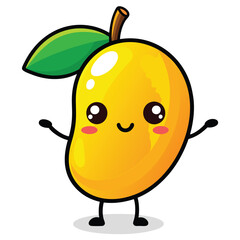 Obraz premium Mango character, cartoon vector illustration 