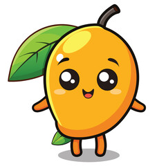 Obraz premium Mango character, cartoon vector illustration 