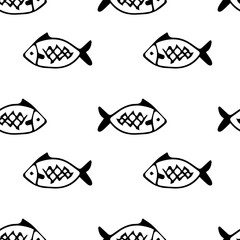 freshwater fish pattern on a white background.