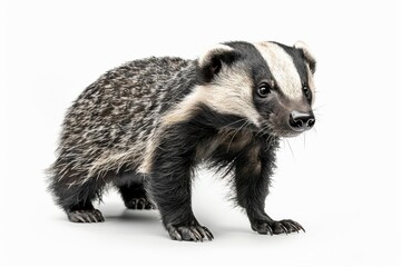Honey Badger Standing White Background