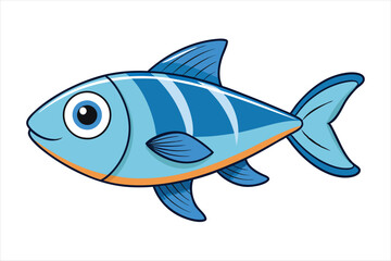 pesce stilizzato orizzontale con pinne separate art vector