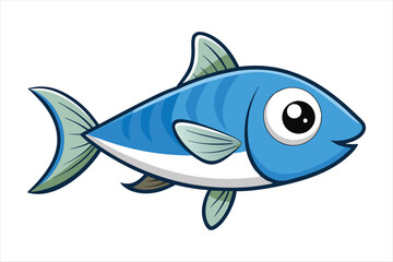 pesce stilizzato orizzontale con pinne separate art vector
