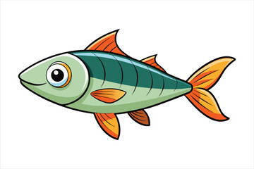 pesce stilizzato orizzontale con pinne separate art vector