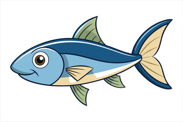 pesce stilizzato orizzontale con pinne separate art vector