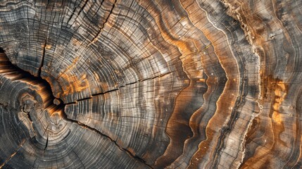 Fototapeta premium Aerial view of aged wooden surface