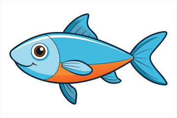 pesce stilizzato orizzontale con pinne separate art vector