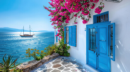 Fototapeta premium White house in island