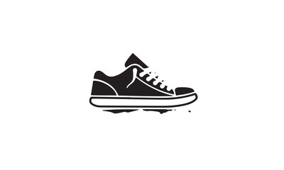 shoes sneakers logo design black simple flat icon on white background