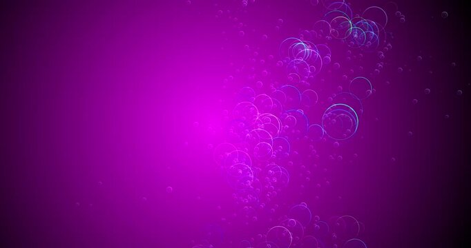 Flying  realistic bubbles. natural floating bubbles; isolated gradient  raspberry or red color background