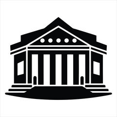 Silhouette of the theater building with columns art vector
