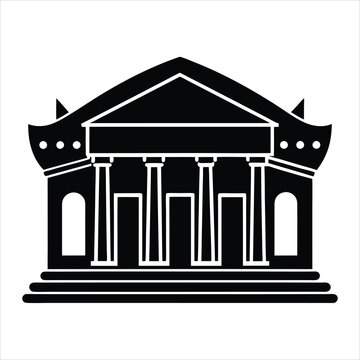 recommend clip art: Silhouette of the theater building with columns art vector
                    