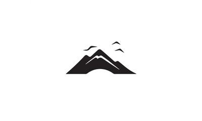 Landscape Hills logo design black simple flat icon on white background