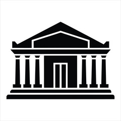 Silhouette of the theater building with columns art vector
