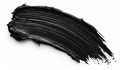 Black paint stroke on white background. Art and design concept