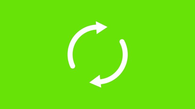 Circle arrow refresh icon rotation animation Motion graphic design on green screen