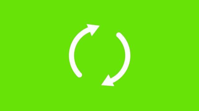 Circle arrow refresh icon rotation animation Motion graphic design on green screen
