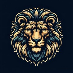 Obraz premium lion head on black