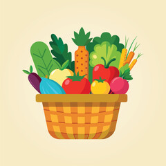 Fresh Basket Vegetables for Healthy.