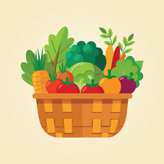 Fresh Basket Vegetables for Healthy.