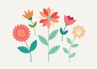 floral flowers minimal isolated flat vector pro collection illustration on white background.