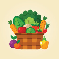Fresh Basket Vegetables for Healthy.