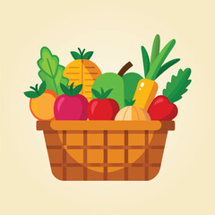 Fresh Basket Vegetables for Healthy.