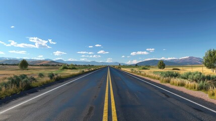 Naklejka premium travel concept The road has beautiful views on both sides.